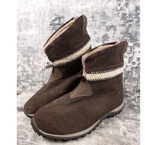 Sorel Nicolet Winter Boots Womens Size 9 Brown Suede Waterproof Thinsulate Lined